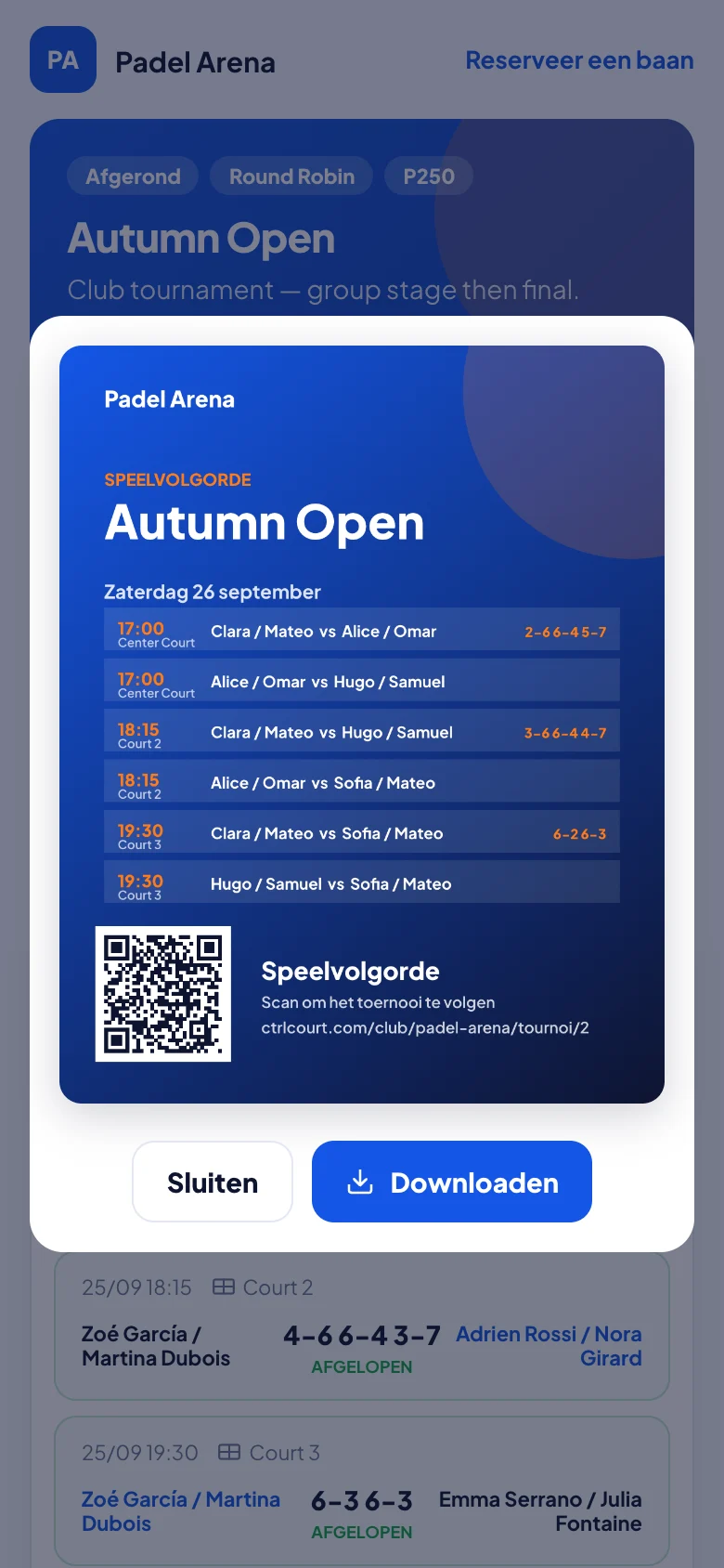 Padeltoernooi-poster voor Instagram